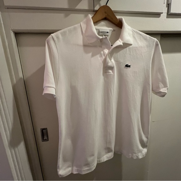 Lacoste x Pique Polo Shirt XL Classic Fit Green Croc Logo 100% Cotton White NWOT - Picture 9 of 12